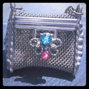 Vintage tiny real silver purse